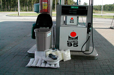 At oil depots and filling stations